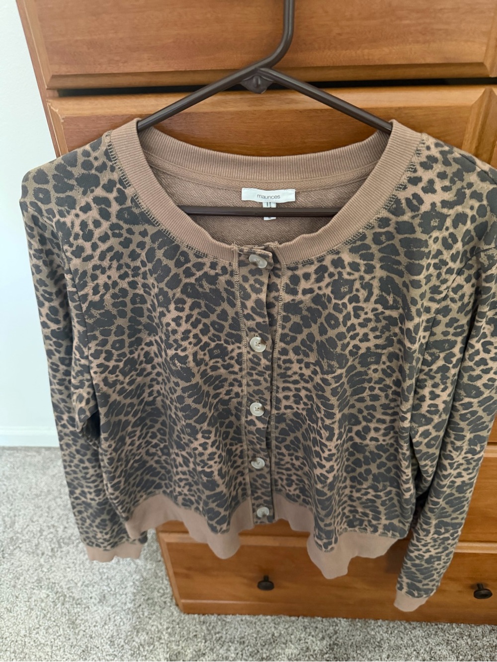 Maurices Leopard Print Cardigan in Brown and Black